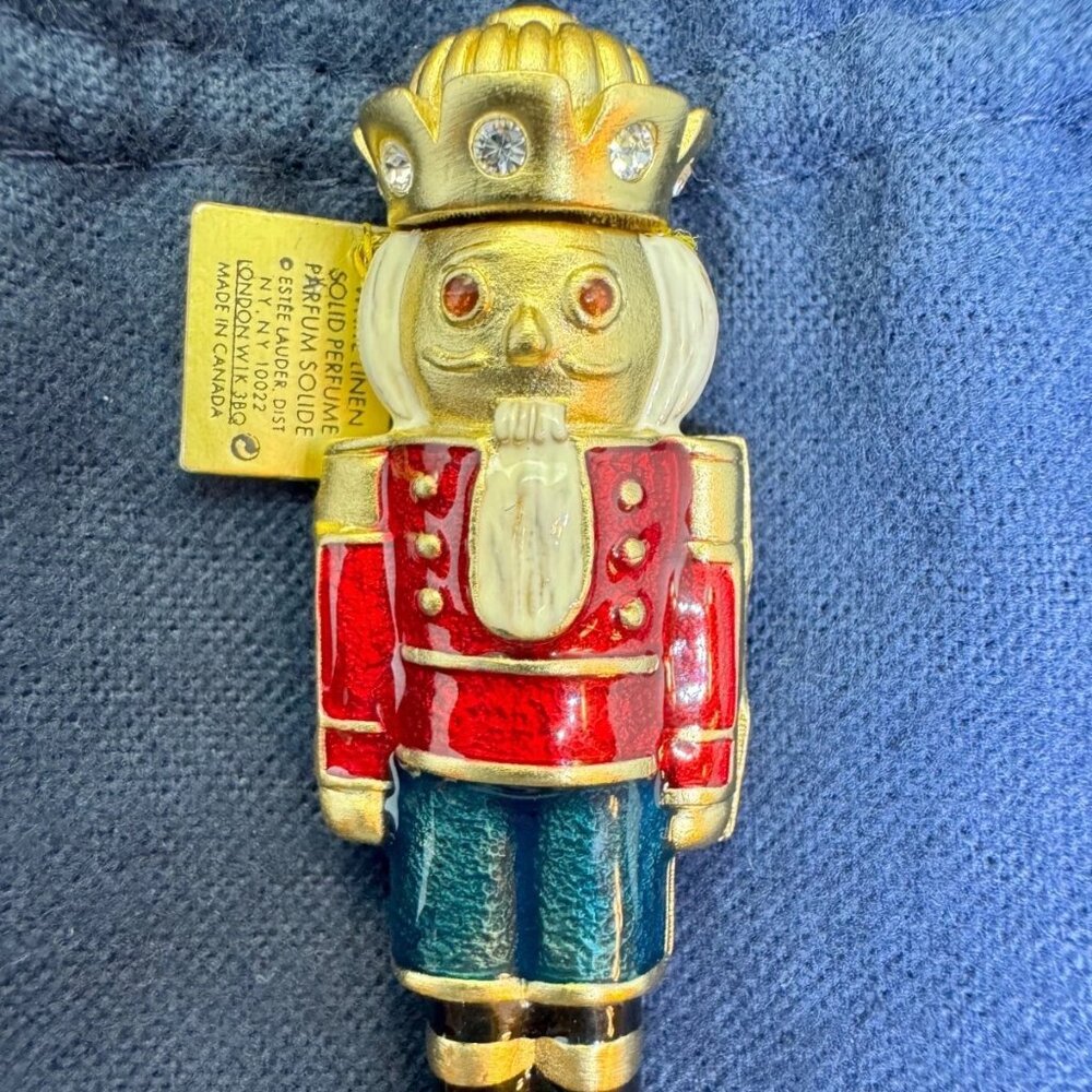 Collectible Estee Lauder 2006 Holiday Nutcracker White Linen Solid Perfume-NIB